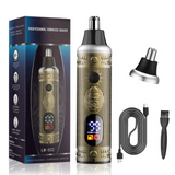 Tondeuse nez 400mAh 2 en 1 5W professionnelle tondeuse nez oreilles avec écran LCD corps en métal cadeau idéal pour les hommes