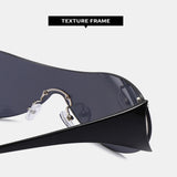Lunettes de soleil monobloc sans monture Lunettes de soleil sans monture Pentagramme Lunettes de soleil Lunettes de sport à la mode