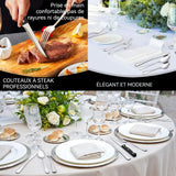 Ensemble de couverts acier inoxydable argent set 24 pour 4 personnes vaisselle contient couteaux fourchettes cuillères Avec boîte