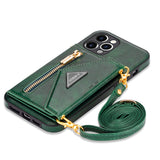 Étui en cuir pour téléphone  iPhone 11Pro max   avec longue lanière  Support Autocollant latéral pour l'insertion d'une carte