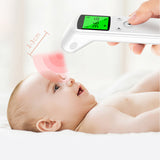 Thermomètre Frontal Rétro-éclairage 3 couleurs Double mode Sans contact Mémoire de données Indication d'anomalie Thermomètre
