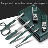oupe ongles 6 pcs Ensemble coupe-ongles coudé avec lime à ongles cure-oreille et lime à ongles Outils de coupe d'ongles vert