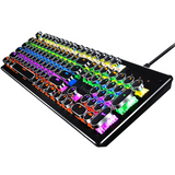 Clavier mécanique touches rondes style punk 104 touches avce rétroéclairé rvb étanche clavier de jeu clavier gaming mécanique