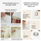 Petit séchoir portable 16x8x8cm Arrêt automatique Pliable Facile à transporter Détachable pour le nettoyage Blanc Sèche-linge