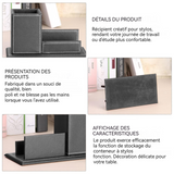 Porte-stylo 20x10x10cm pour cartes de visite en cuir porte-stylo multifonctionnel de stockage de cartes de visite de bureau noir