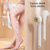 Brosse Dos Douche 1200mA Nettoyage en profondeur 6 modes Résistant à l'eau IPX7 Chargement USB Brosse De Douche éLectrique blanc