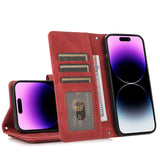 Étui à fermeture éclair pour téléphone   iPhone 14  9 Porte-cartes   Protection de l'objectif    avec cordons longs et courts