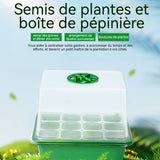Mini serre pour plantes kit avec lampe réglable 5 pièces 60 cellules dôme de ventilation bac à semis graines serre germination