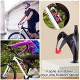 Gourde sport 650ml 23x6,5x6cm étanche convient aux vélos avec support de fixation ensemble de gourdes facile à installer noir