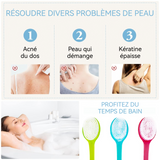 Brosse de bain 3PCS 36,5x7x3cm long manche matériau écologique poils doux durable élimine facilement les peaux mortes 3 couleurs