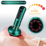 Masseur 12 niveaux de chauffage infrarouge 8W Masseur électrique Soulage les muscles et détend la peau Masseur portatif vert