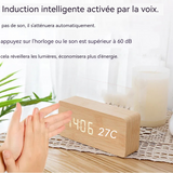 Réveil numérique 3 vitesses réglage reveil avec 3 groupes alarme réveil mémoire,commande vocale,température,calendrier fonction