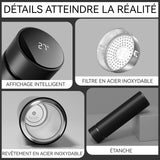 Gourde isotherme 450ml gobelet portable sous vide en acier inoxydable grande capacité garde l'eau chaude pendant 6-12 heures noir