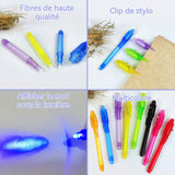 Stylo à encre invisible 8 couleurs plastique lumière LED écrire lettres secrète convient aux enfant stylo invisible à lumière UV