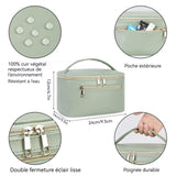 trousse de maquillage en cuir PU Grande capacité Étanche Avec poignée Portable sac de makeup sac rangement travel toiletry bag