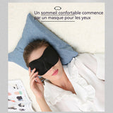 Masque de nuit 3D 23,5x9cm avec mousse à mémoire forme ergonomie anti-lumière masques de sommeil cache yeux masque pour les yeux