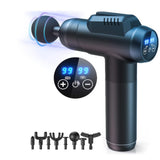 Massage musculaire 2600mah 99 vitesses manche allongé de 16 cm 8 accessoires différents avec écran lcd apaise les muscles noir