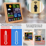 TD® Horloge météo multifonctionnelle affichage météo sans fil indicateur température humidité éclairage météo extérieure numérique