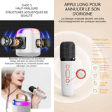 Machine de karaoké 1200mah type-c supporte TF et FM bluetooth 5,3 micro karaoke enfant avec 2 microphones et divers effets sonores