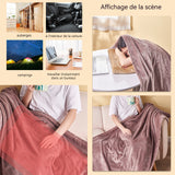 Couverture électrique 80x140cm 10W couverture châle électrique épaissie avec 3 modes de réglage de la température chargement USB