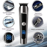 Tondeuse cheveux hommes 6 en 1 600mah IPX6 étanché LCD écran usb tondeuse à cheveux avec 6 types de couteaux et 4 peignes limites
