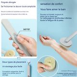 Brosse Dos Douche Long Manche avec Réservoir Gel Douche Intégré Nettoyage Profond Exfoliation Douce Peau Sensible Zones Difficiles