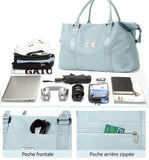 Sac de sport 48x28x17cm tissu oxford vert respirant et imperméable séparation humide et sèche sac de voyage pour femme sac à main