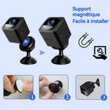 Caméra surveillance500mAh sans fil wifi audio bidirectionnel magnétique vision nocturne détection mouvement mini caméra surveillance