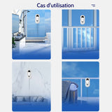 Nettoyeur Vitre Magnétique 5600pa comprend 10 lingettes nettoyantes blanche double roue rotative Installation simple Facile utiliser