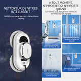 Robot laveur de vitre PASSIONOVA automatique intelligent 5600 pa aspiration puissante télécommande 10 lingettes adhésion puissante