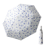 Parapluie 97x56cm 8 baleines en matériau épaissi ouverture et fermeture à une touche protection contre la pluie et les UV Blanc