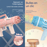 Machine à bulles 2pcs 2 en 1 machine à bulles à ventilateur machine à bulles électrique à 9 trous en forme de fusée jouets enfants