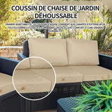 Coussin deux pièces coussin de chaise 60x60x8cm coussin chaise coussin chaise de jardin déhoussable coussin exterieur beige carré
