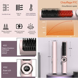 Brosse lissante pour cheveux 220V LCD affichage 5 niveaux de réglage utilisation humide sèche lisseur barbe homme peigne à lisser