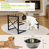 Gamelle chien surelevee 2 pcs 13-33 cm plage de hauteur réglable bol pour animaux de compagnie gamelle pour animaux inoxydable