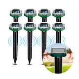 Repulsif taupe solaire 8pcs 500mah LED conduite à 360 degrés recharge solaire anti taupe 24h de travail continu ultrason nuisible