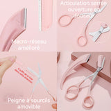 Lot de 2 Outil de Coupe des Sourcils Ciseaux à sourcils avec peigne Ciseaux à sourcils pour Couper les Sourcils Cils