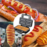 Poêle À Saucisses 4 trous pour prise Réchauffeur de hot-dog machine petit-déjeuner domestique 800W chauffe-hot-dog double face