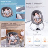 Transat bebe 60x61x72cm balancelle bébé électrique avec mode veille 5 vitesses confortable et sûr facile à démonter et à nettoyer