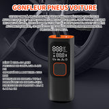 ompresseur à air portatif 160 psi 7500 mAh gonfleur pneus voiture avec affichage digital lampe LED charge USB pour auto moto balle