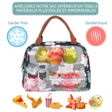 Sac Isotherme Repas 29x23x17cm Sac à lunch isotherme réutilisable imprimé Convient aux pique-niques scolaires plein air sac à lunch