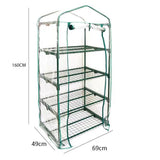 Serre de jardin 4 étages 69x49x160 cm Pratique Mini Tente Maison des Fleurs Vert Blanc Tente Serre PVC Tente Maison des Fleurs PE