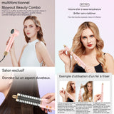 Ensemble brosse soufflante rose multifonctionnel 1250w 5 en 1 3 réglages de température brosse seche cheveux brosse sèche-cheveux