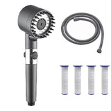 Pomme de douche pressurisée Mode 3 vitesses 4 cartouches filtrantes Tuyau 150cm Connexion universelle Pomme de douche pressurisée