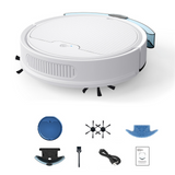 Robot aspirateur 3000mah 1800pa 3 vitesses à ajustement contrôle App aspirateur robot avec boîte à poussière de 400ml et 2 brosses