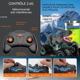 Voiture télécommandée 2.4GHZ jouet dinosaure telecommande garcons mouvements realistes robot radiocommande avec manette de controle
