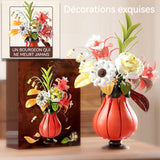 Kit de construction de bouquet de fleur 22,5x22,5x32,5cm kit de construction de fleurs blocs de construction cadeaux de vacances