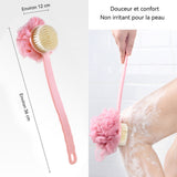 Brosse de bain 36cm longue dense brosse douce deux mode double expérience conception avec trou de suspension accessoires de bain