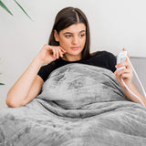 Coussin chauffant 150x180cm Flanelle 6niveaux de chaleur 5niveaux de minuterie protection contre la surchauffe Couverture chauffante