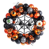 Couronne d'Halloween à suspendre à la porte 35*35*9cm Design d'araignée Suspension festive Convient à la décoration d'Halloween